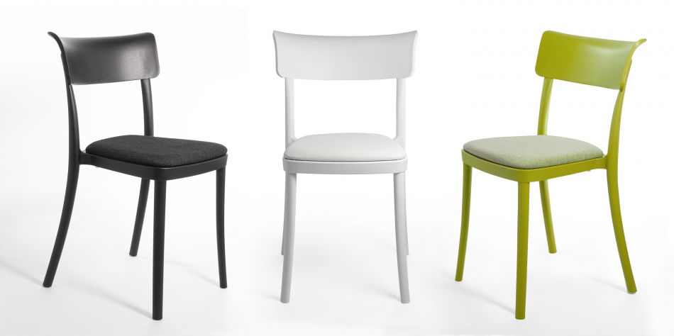 Sedia in polipropilene imbottita design impilabile, per cucina, soggiorno e  bar - Saretina ecopelle Nabuk 2 Colori