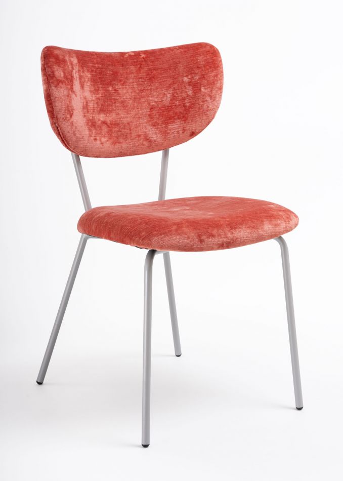 Chaise polypropylène rembourrée en velours design moderne, de cuisine,  salle à manger et bistrot - Saretina - 5 couleurs