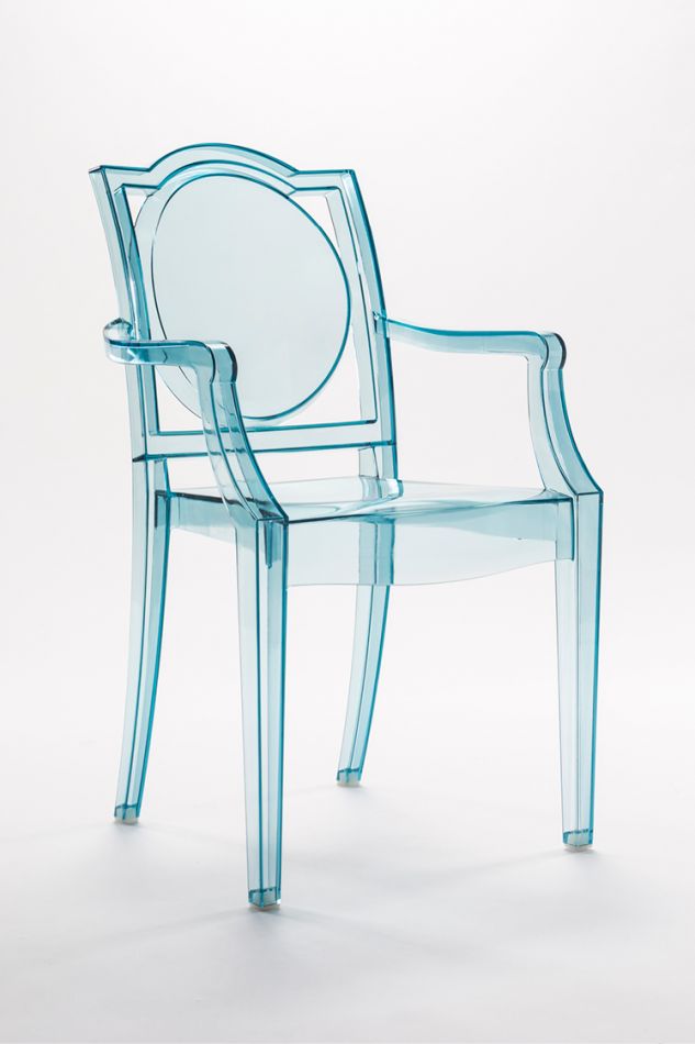 Sedia in policarbonato trasparente Ghost impilabile da interno ed esterno /  Confezione da 6 Pezzi